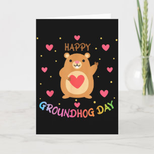Tarjeta Feliz Día de la Marmota Día de la Marmota Lindo Ma