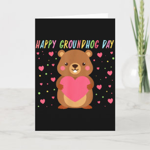 Tarjeta Feliz Día de la Marmota Día de la Marmota Marmota