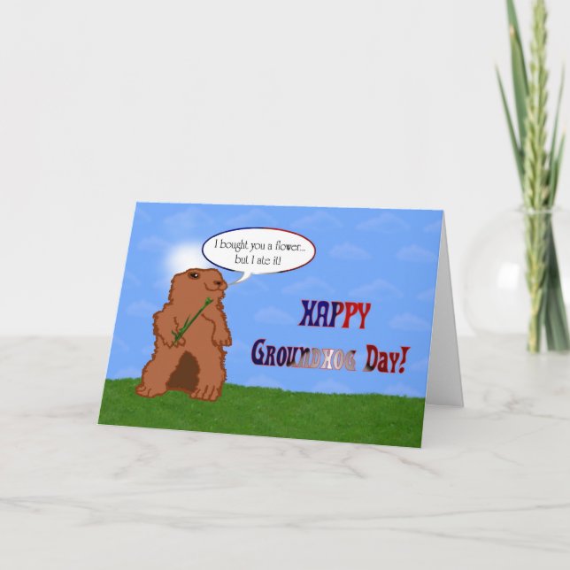 Tarjeta Feliz Día de la Marmota en la Primavera del Día de (Anverso)
