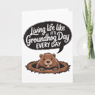 Tarjeta Feliz día de la marmota, marmota, animal, amante d