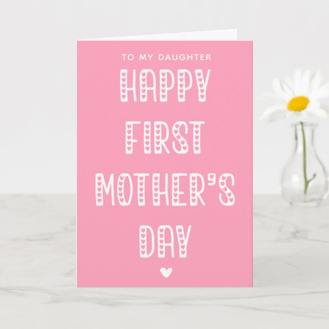 Tarjeta ¡Feliz Día de la Primera Madre a mi hija! (Planta pequeña)