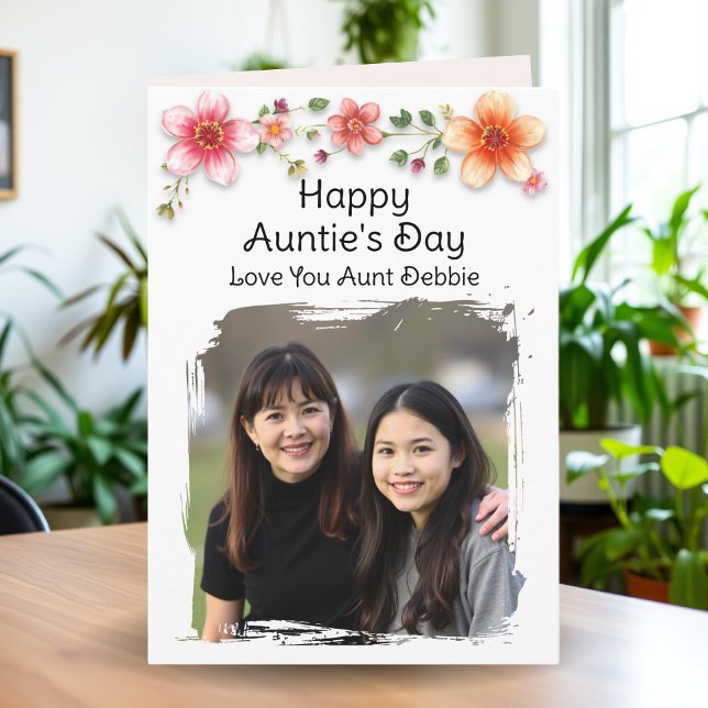 Tarjeta Feliz día de la tía | Foto personalizada (Subido por el creador)