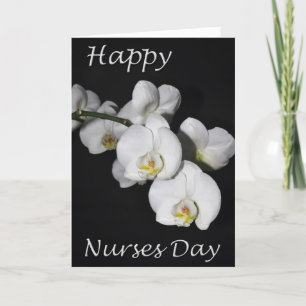 Tarjeta Feliz Día de las Enfermeras Flor Orquídea Blanca