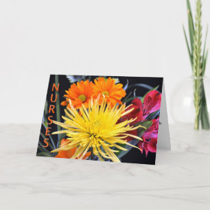 Tarjeta Feliz Día de las Enfermeras Florales