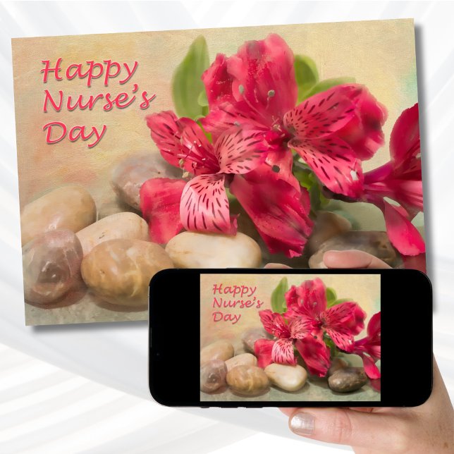 Tarjeta Feliz Día de las Enfermeras Flores de Lilios Perua (Subido por el creador)