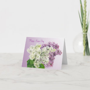 Tarjeta Feliz Día de las Enfermeras - Flores Lilac