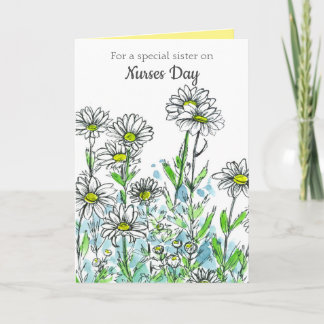 Tarjeta Feliz Día de las Enfermeras Hermanas Flores de mar