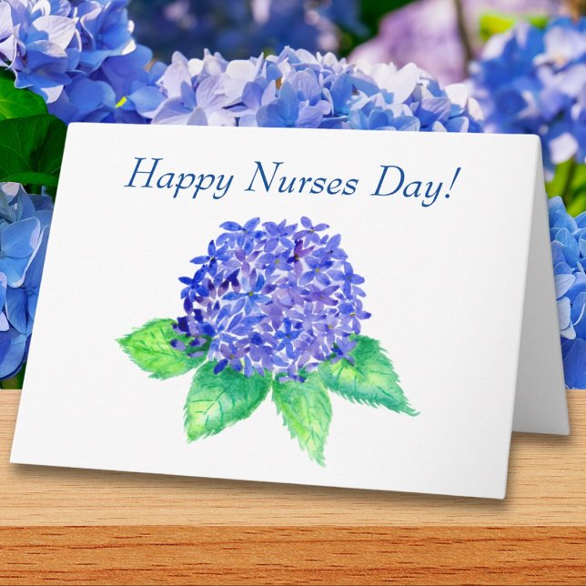 Tarjeta ¡Feliz Día de las Enfermeras! Púrpura acuarela Hyd (Subido por el creador)