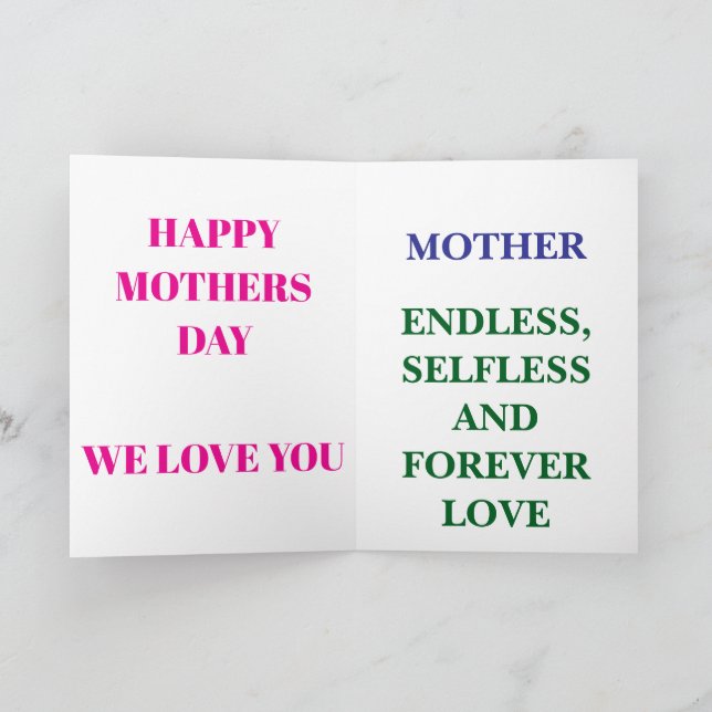 TARJETA FELIZ DÍA DE LAS MADRES  (Interior)