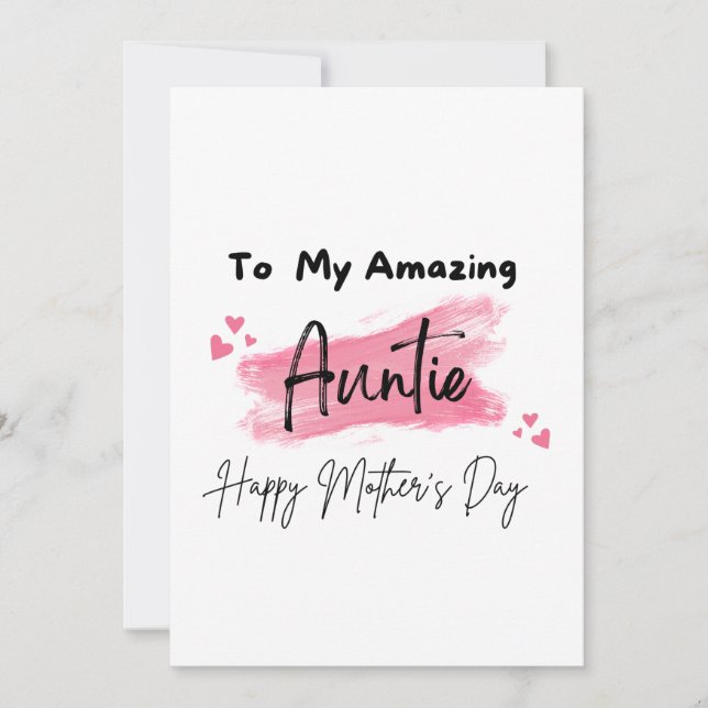 Tarjeta Feliz Día de las Madres a mi Tía Increíble (Anverso)