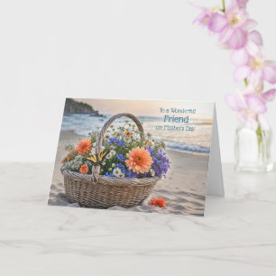 Tarjeta Feliz Día de las Madres Amigo Playa Océano