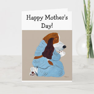 Tarjeta ¡Feliz día de las madres! Basset Hound orando