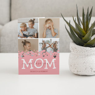 Tarjeta Feliz Día de las Madres Collage de 4 Fotos
