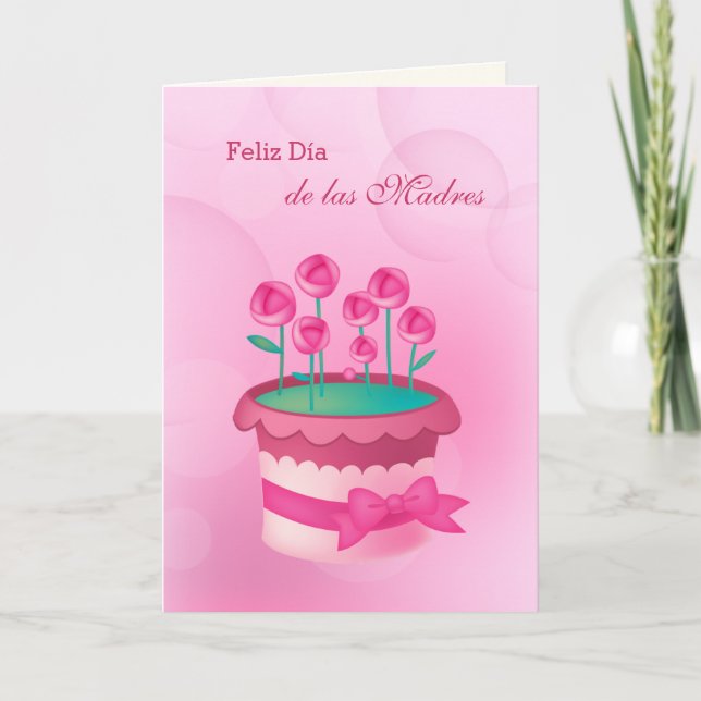 Tarjeta Feliz Día de las Madres. Día de la Madre en españo (Anverso)