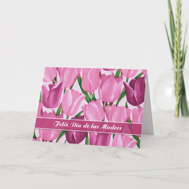 Tarjeta Feliz Día de las Madres. Día de la Madre en españo (Anverso)