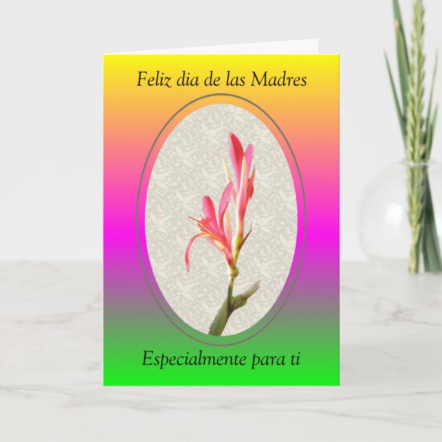 Tarjeta Feliz dia de las Madres, Especialmente... (Anverso)