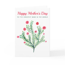 Feliz Día de las Madres Flor de Primavera Acuarela