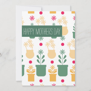 Tarjeta Feliz Día de las Madres Flores Vintage