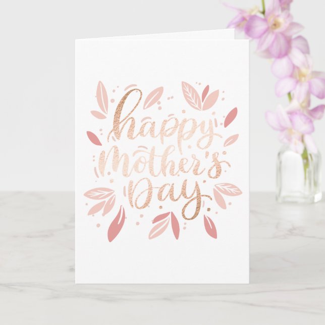 Tarjeta Feliz día de las madres. Guión floral lindo rosa d (Orquídea)