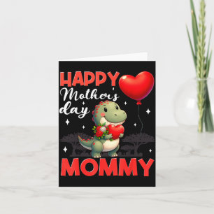 Tarjeta Feliz Día de las Madres Mami Cute T Rex Dinosaurio