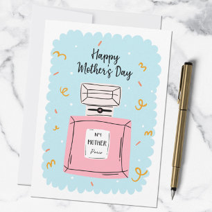 Tarjeta Feliz Día de las Madres Precioso Perfume Rosa sobr
