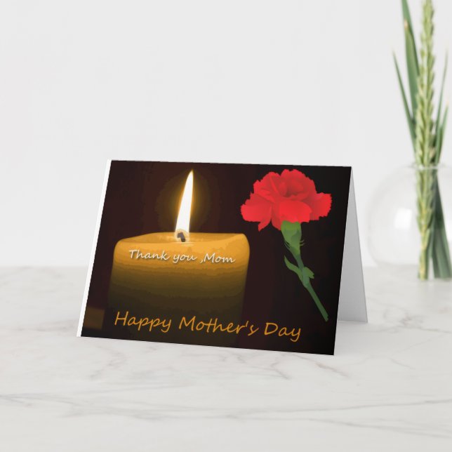 Tarjeta Feliz Día de las Madres Rosa Roja (Anverso)