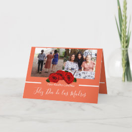 Tarjeta Feliz Día de las Madres Rosas Peachy Coral