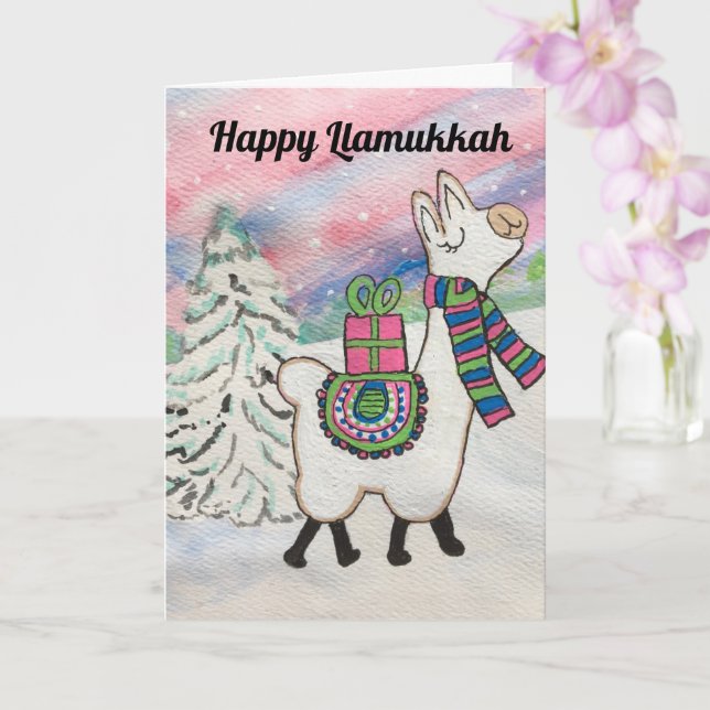 Tarjeta Feliz Día de Llamukkah Hanukkah (Orquídea)