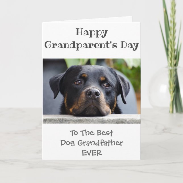 Tarjeta Feliz Día de los Abuelos al Abuelo del Perro (Anverso)
