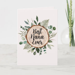 Tarjeta Feliz Día de los Abuelos Madera Rústica y Follaje