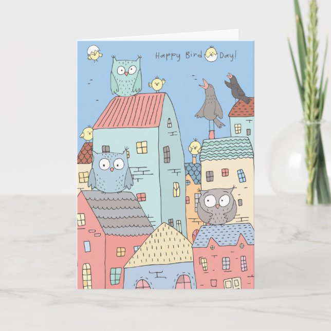 Tarjeta Feliz Día de los Aves, cumpleaños (Anverso)