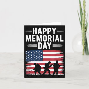 Tarjeta Feliz día de los caídos, bandera patriota memorial