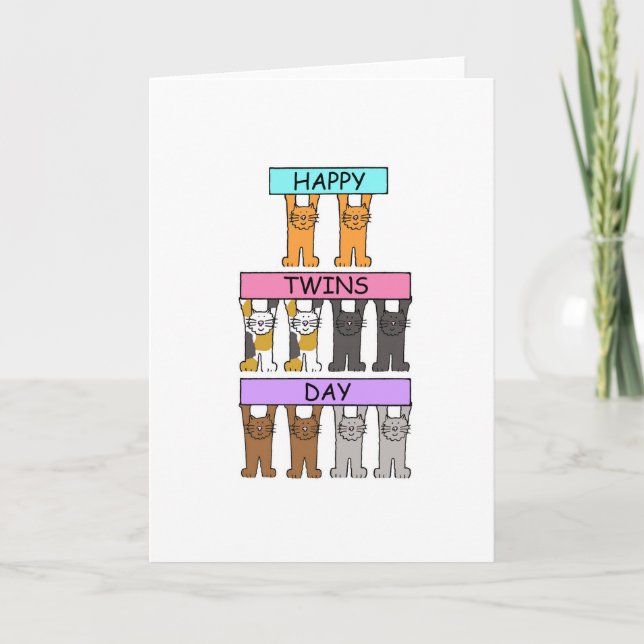 Tarjeta Feliz Día de los Gemelos el 18 de diciembre (Anverso)