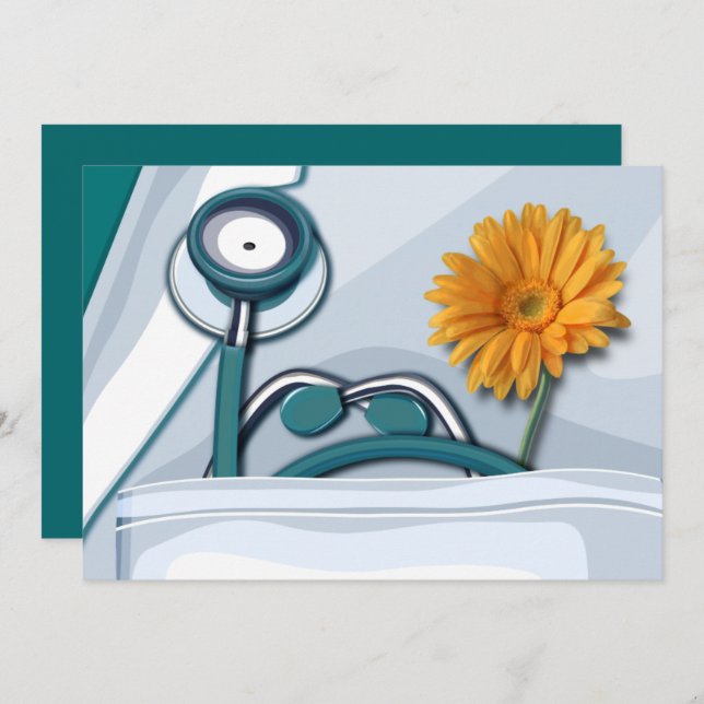 Tarjeta Feliz Día de los Médicas. Personalizado de Aprecia (Anverso / Reverso)
