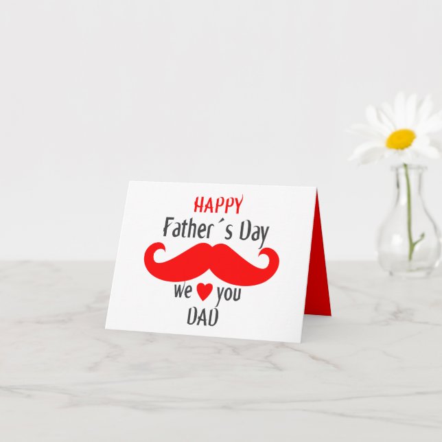 Tarjeta feliz día de los padres 2024 te queremos papá (Planta pequeña)