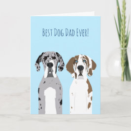 Tarjeta Feliz día de los padres Cute Grandes perros danese