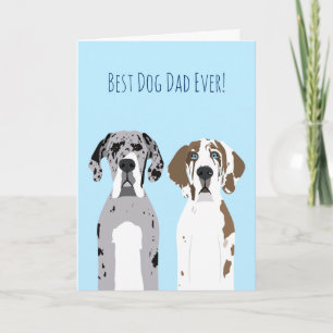 Tarjeta Feliz día de los padres Cute Grandes perros danese