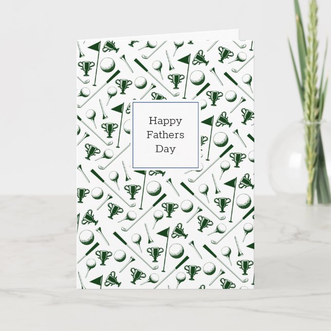 Tarjeta Feliz Día de los Padres Golf Añadir un mensaje pro (Anverso)