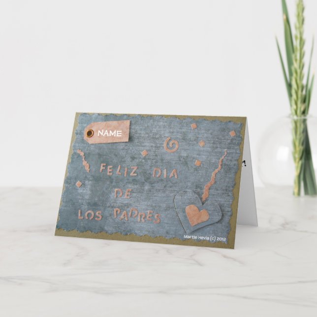 Tarjeta Feliz Dia de Los Padres (Personalize) (Anverso)