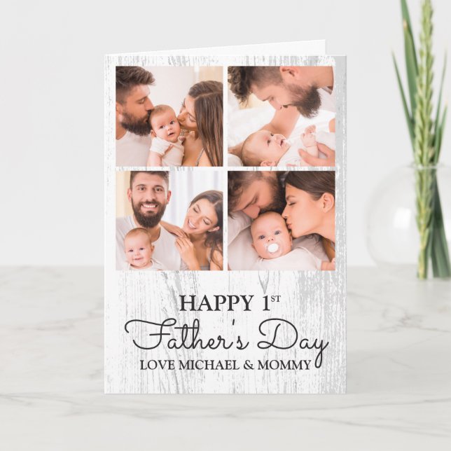 Tarjeta Feliz Día de los Primeros Padres, Collage de fotos (Anverso)