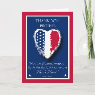 Tarjeta Feliz Día de los Veteranos para Hermano, Corazón d