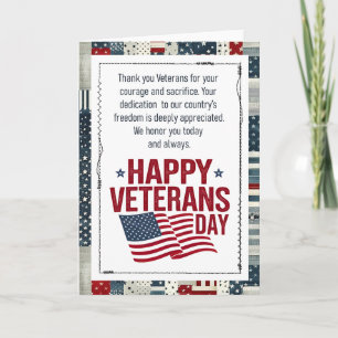 Tarjeta Feliz Día de los Veteranos Patriótico