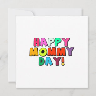 Tarjeta Feliz día de mamá Cita divertida y colorido texto