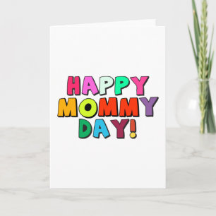 Tarjeta Feliz día de mamá Cita divertida y colorido texto