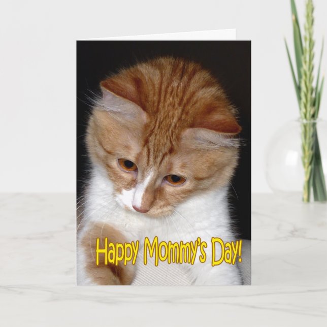Tarjeta ¡Feliz día de mamá! Gatito (Anverso)