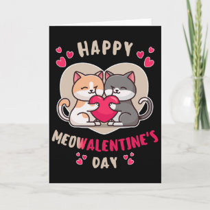Tarjeta Feliz Día de Meowalentín Chicas Solteras Aman Gato