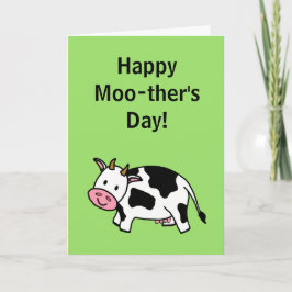 Tarjeta Feliz Día de Moo-ther con carne rosada