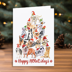 Tarjeta Feliz Día de Oro Perro Perro Perro de Navidad Perr