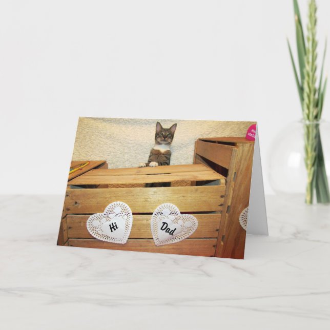 Tarjeta Feliz Día de Papá Gato - Día del Padre (Anverso)