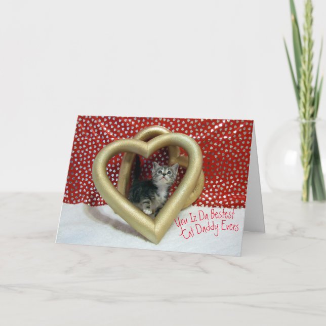 Tarjeta Feliz Día de Papá Gato - Día del Padre (Anverso)